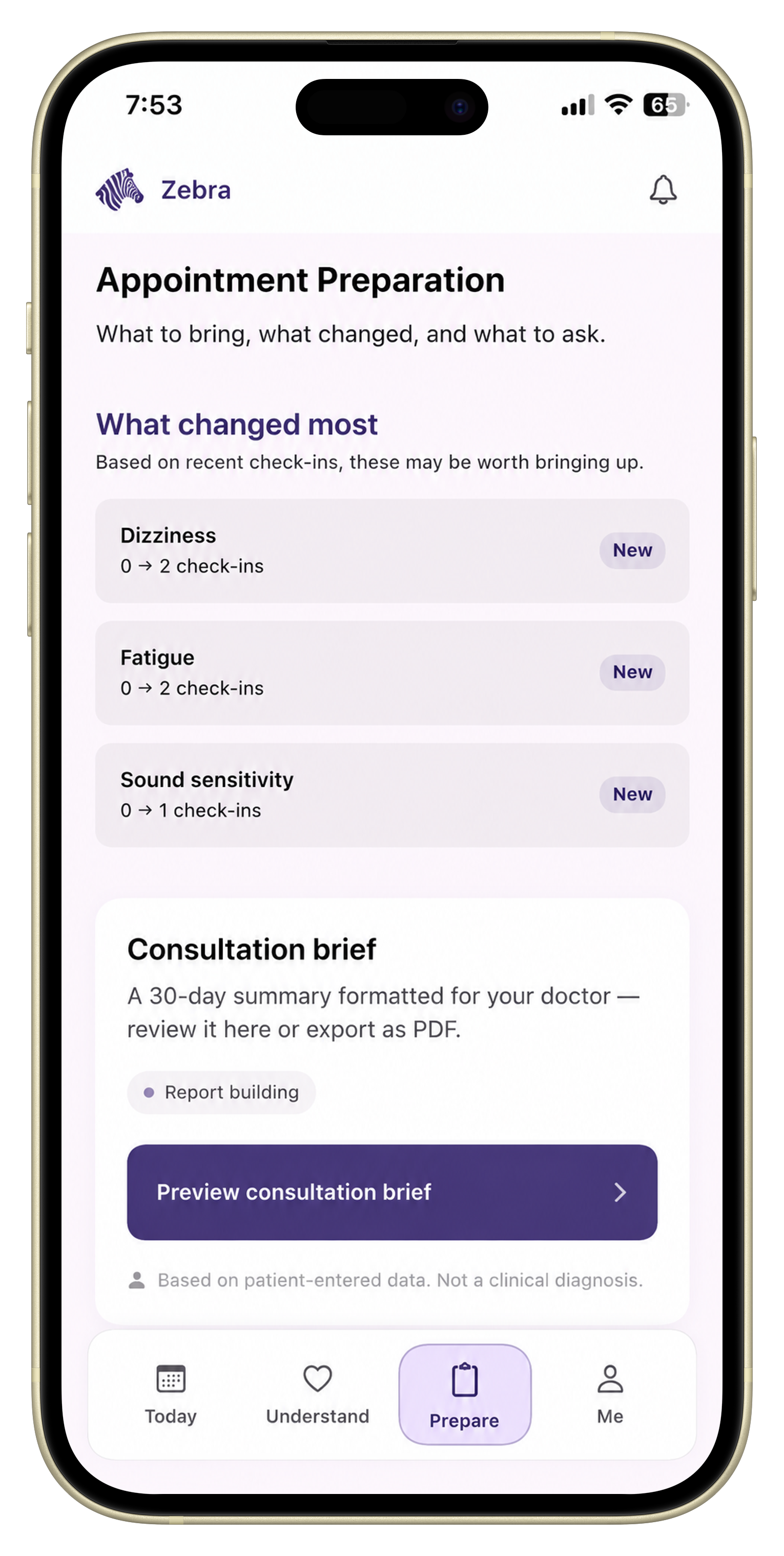 Person reviewing a simple symptom checklist and medication list before a specialist appointment.